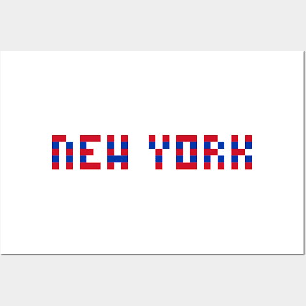 Pixel Hockey City New York R 2017 v2 Wall Art by gkillerb